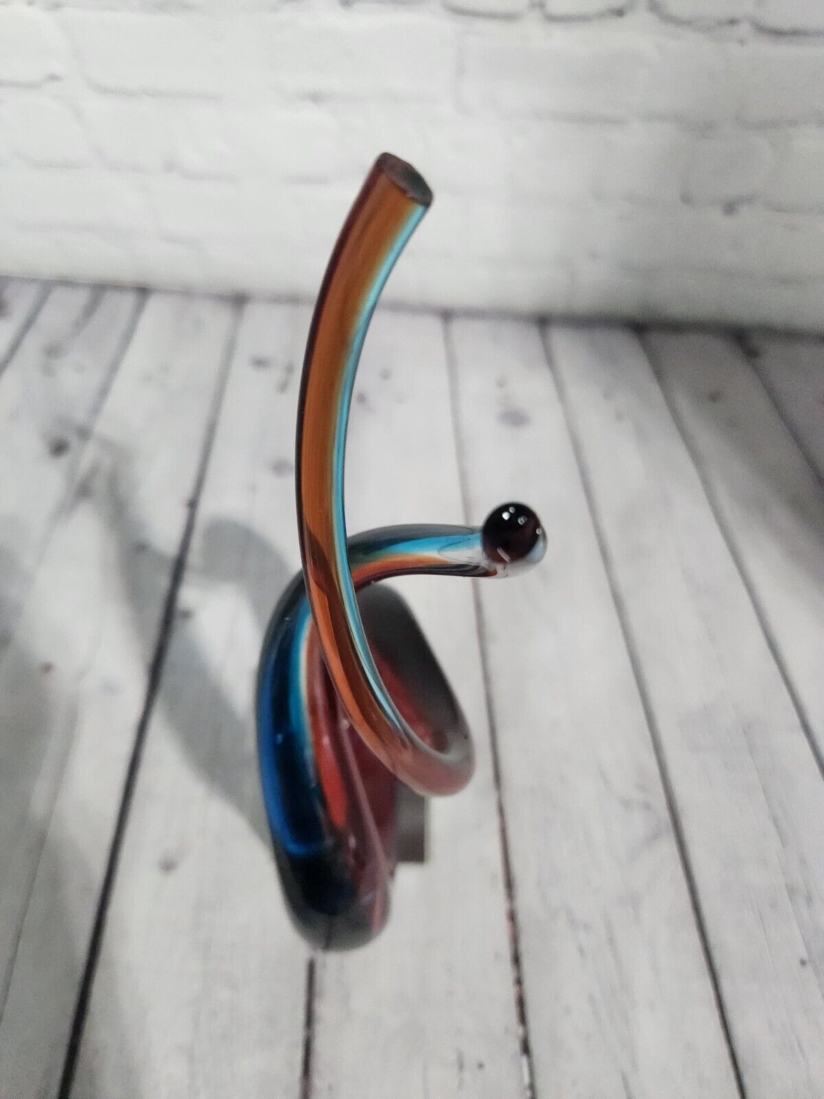 Red & Blue Helix Art Glass Award features a red & blue helix shaped glThis Red & Blue Helix Art Glass Award features a red & blue helix shaped piece of glass mounted on a clear glass base for personalization.This stunning VintaChas Vintage ShopRed & Blue Helix Art Glass Award features