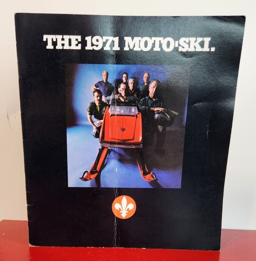 Rare 1971 Moto Ski  -We're tougher 7 ways'-   8,5 in X 9,25 in 16 pageGet your hands on this Moto SKI vintage snowmobile booklet from 1971 ! 
Features  the  ''We're tougher 7 ways'' campaign ad for 1971 and complete line up for 1971 wiChas Vintage ShopRare 1971 Moto Ski -