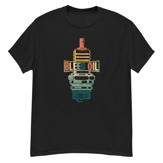 Bleed Oil Sparkplug classic teeThe 100% cotton men's classic tee will help you land a more structured look. It sits nicely, maintains sharp lines around the edges, and goes perfectly with layered Chas Vintage ShopBleed Oil Sparkplug classic tee