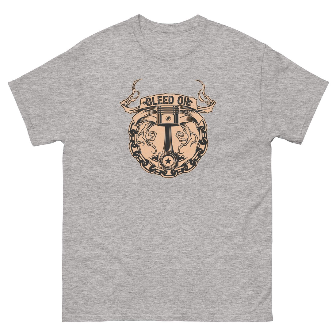 The 100% cotton men's classic tee will help you land a more structured look. It sits nicely, maintains sharp lines around the edges, and goes perfectly with layered Chas Vintage Shopchains classic tee