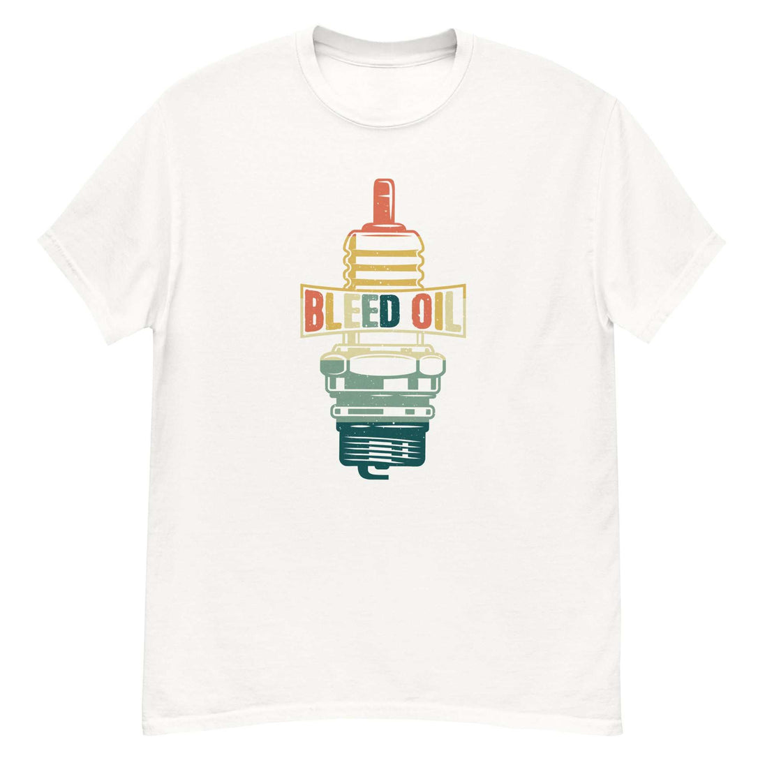 Bleed Oil Sparkplug classic teeThe 100% cotton men's classic tee will help you land a more structured look. It sits nicely, maintains sharp lines around the edges, and goes perfectly with layered Chas Vintage ShopBleed Oil Sparkplug classic tee