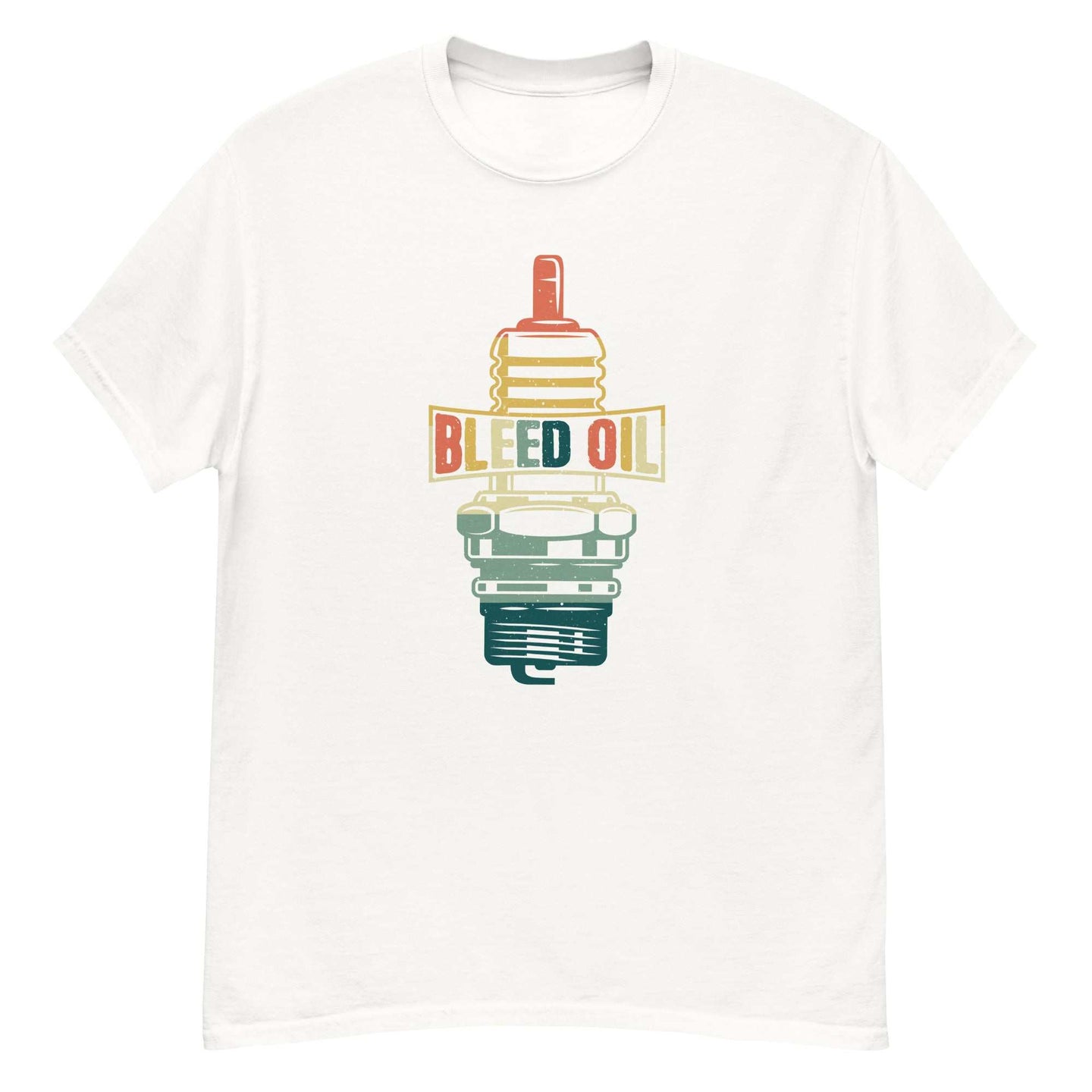 Bleed Oil Sparkplug classic teeThe 100% cotton men's classic tee will help you land a more structured look. It sits nicely, maintains sharp lines around the edges, and goes perfectly with layered Chas Vintage ShopBleed Oil Sparkplug classic tee