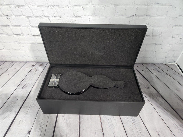 Red & Blue Helix Art Glass Award features a red & blue helix shaped glThis Red & Blue Helix Art Glass Award features a red & blue helix shaped piece of glass mounted on a clear glass base for personalization.This stunning VintaChas Vintage ShopRed & Blue Helix Art Glass Award features