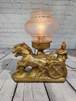 Vintage 30's 40's  3-horses chariot & centurion spelter lampVintage 1930's 0r 1940’s 3-Horse Chariot &amp; Centurion Spelter Pull String DeskArt Deco desk lamp bronze gold - VTG desk lamp - - art deco lamp 1940'sIn excellent Chas Vintage ShopVintage 30'