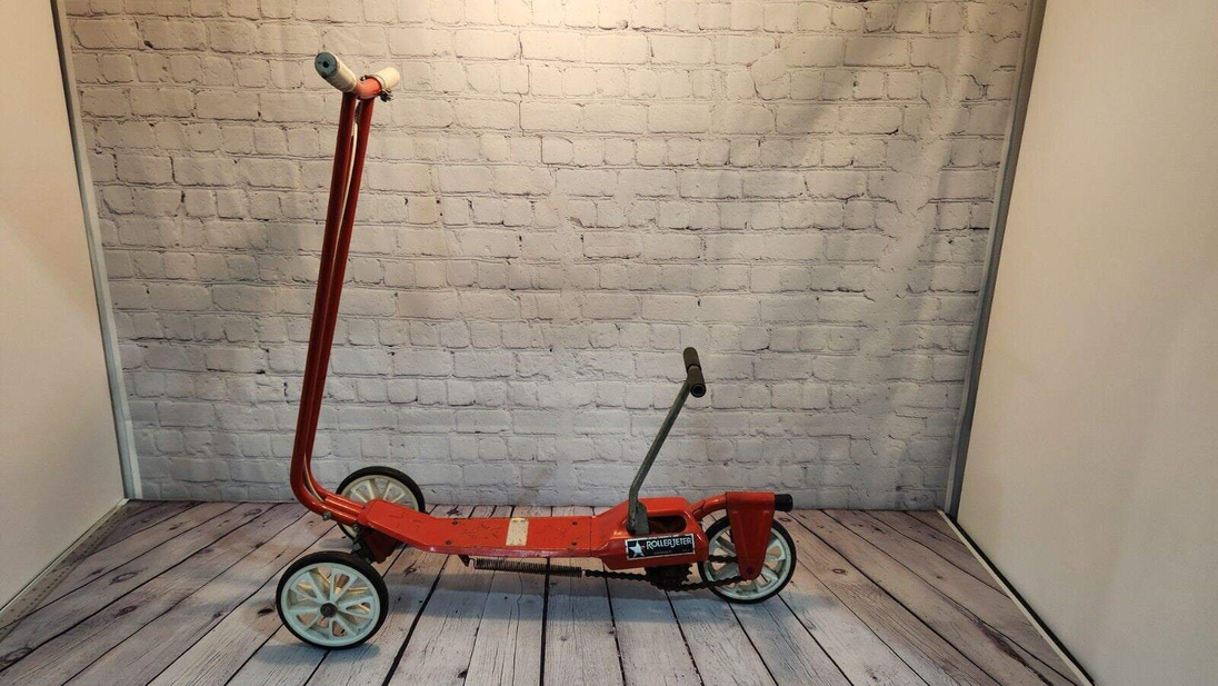 Vintage 1960s roller jeter hammer child’s red kick and go scooter  madVintage 1960s Roller Jeter Hammer Child's red kick and go Scooter made in Japan. This classic scooter is a perfect addition to any collection or a great gift for a cChas Vintage ShopVintage 1960s roller jeter hammer child’