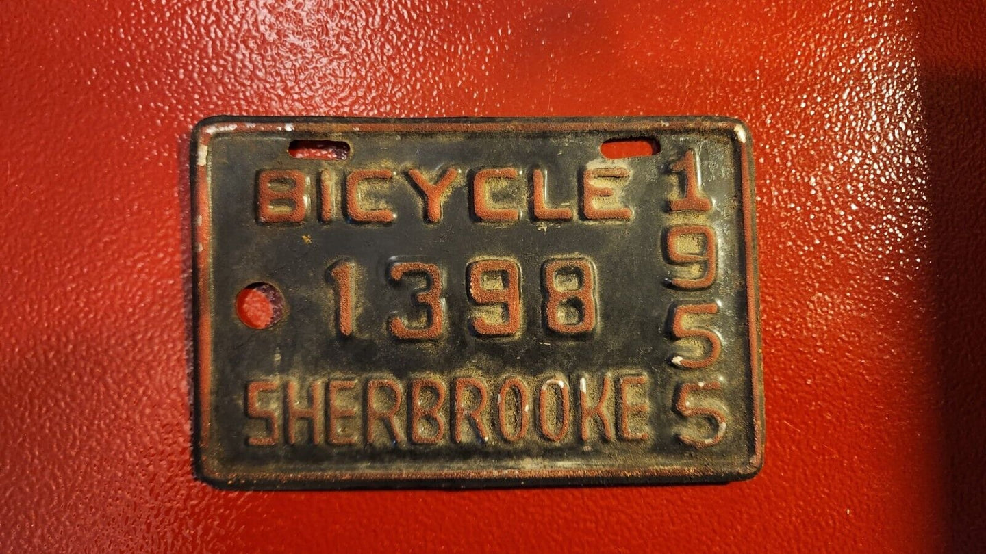 1955 quebec licence plate  vintage 1955 sherbrooke bicycle  licence plVintage 1955 Quebec bicycle licence plate featuring the city of Sherbrooke This very rare piece of bicycle history in Quebec is perfect for collectors and enthusiastChas Vintage Shop1955 quebec licence plate vintage 1955 sherbrooke bicycle licence plate