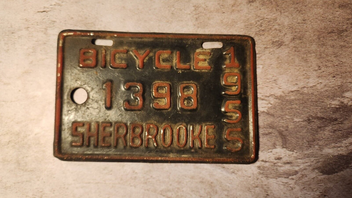 1955 quebec licence plate  vintage 1955 sherbrooke bicycle  licence plVintage 1955 Quebec bicycle licence plate featuring the city of Sherbrooke This very rare piece of bicycle history in Quebec is perfect for collectors and enthusiastChas Vintage Shop1955 quebec licence plate vintage 1955 sherbrooke bicycle licence plate