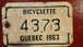 1963 quebec licence plate  vintage 1963 quebec city bicycle  licence pVintage 1963 Quebec bicycle licence plate featuring the city of Québec This very rare piece of bicycle history in Quebec is perfect for collectors and enthusiasts alChas Vintage Shop1963 quebec licence plate vintage 1963 quebec city bicycle licence plate