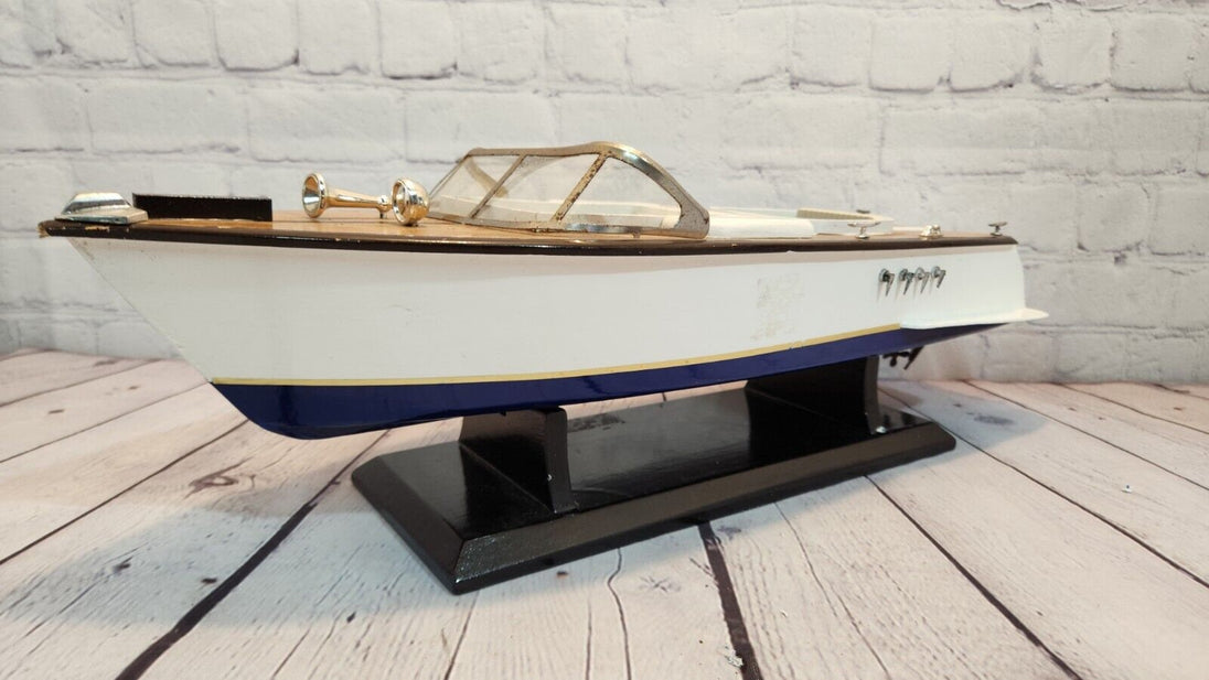 Vintage riviera speed boat model vintage 1930's design .large vintage This vintage wooden boat model is the perfect addition to any nautical-themed decor. With a length of 20 inches, width of 6.5 inches, and weight of 4 lbs, it is a stChas Vintage ShopVintage riviera speed boat model vintage 1930'