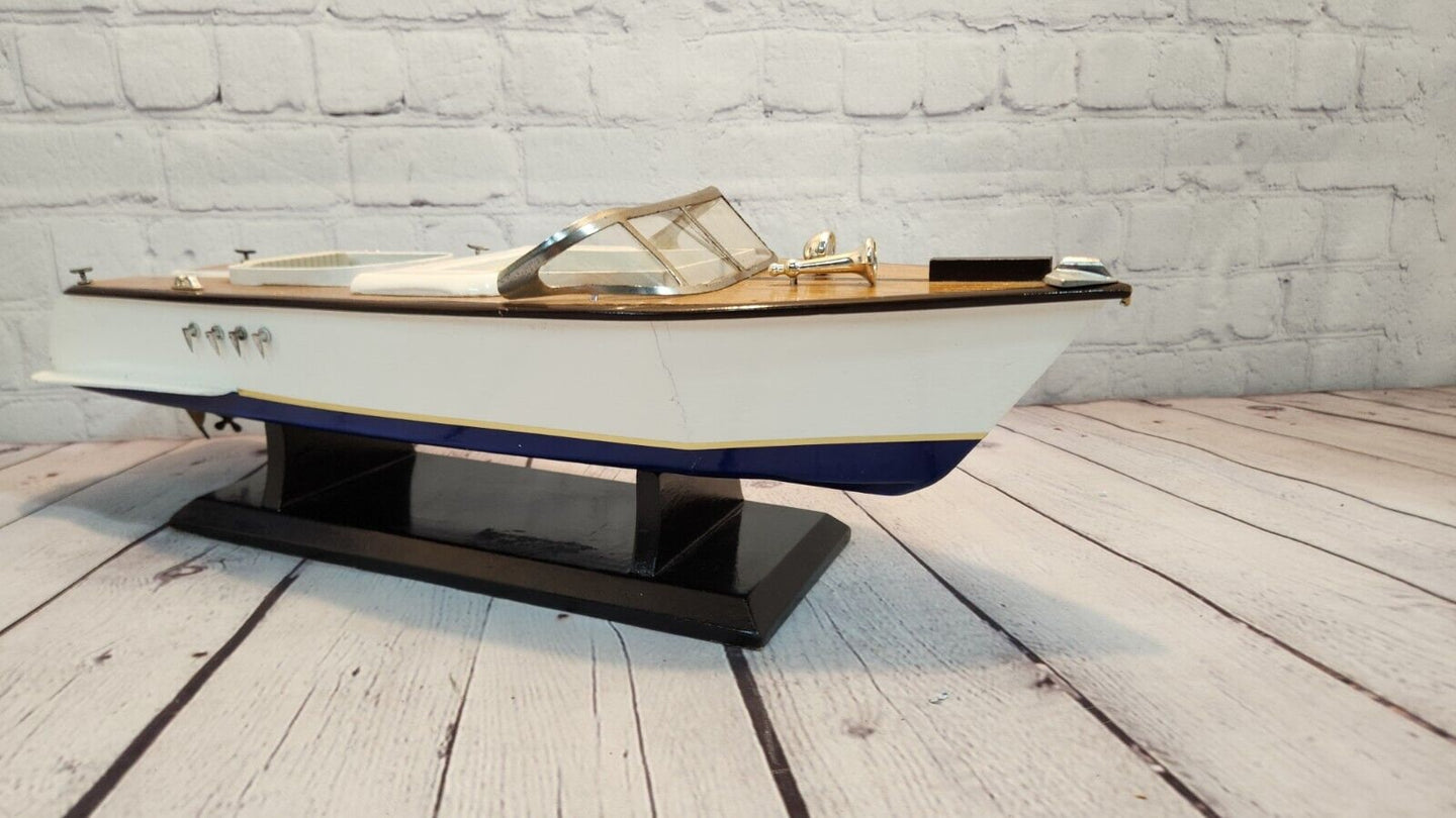 Vintage riviera speed boat model vintage 1930's design .large vintage This vintage wooden boat model is the perfect addition to any nautical-themed decor. With a length of 20 inches, width of 6.5 inches, and weight of 4 lbs, it is a stChas Vintage ShopVintage riviera speed boat model vintage 1930'