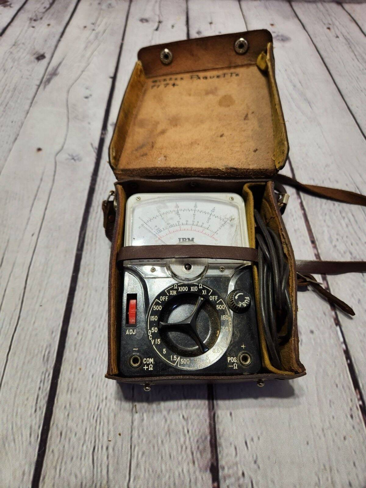 Vintage IBM volt meter model 200c with  brown leather case made in japVintage IBM Volt Meter Model 200C with brown leather case and analog display. This rare find was manufactured in Japan for IBM by Tachikawa and is perfect for collecChas Vintage ShopVintage IBM volt meter model 200c