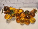 Vtg mcm cluster of large amber honey  lucite acrylic grapes  with plasThis vintage mid-century cluster of large amber honey lucite acrylic grapes with plastic leaves is a timeless piece of art that will add a touch of elegance to any sChas Vintage Shoplarge amber honey lucite acrylic grapes