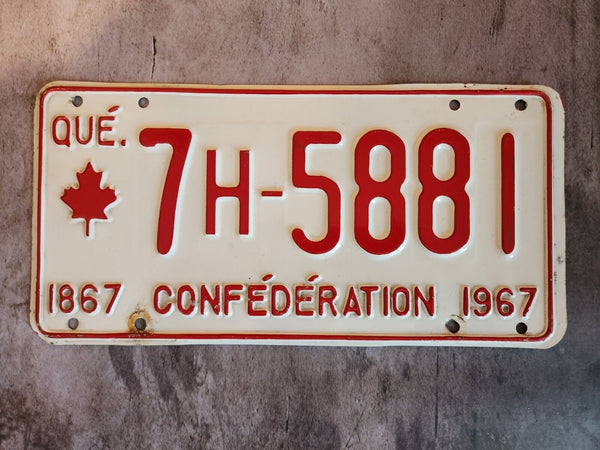 1967 quebec car licence plate quebec vintage 1967 licence plate - confVintage 1967 Quebec licence plate featuring the Confederation commemorationThis authentic piece of Canadian automobilia is a must-have for any collector or history bChas Vintage Shop1967 quebec car licence plate quebec vintage 1967 licence plate - confederation