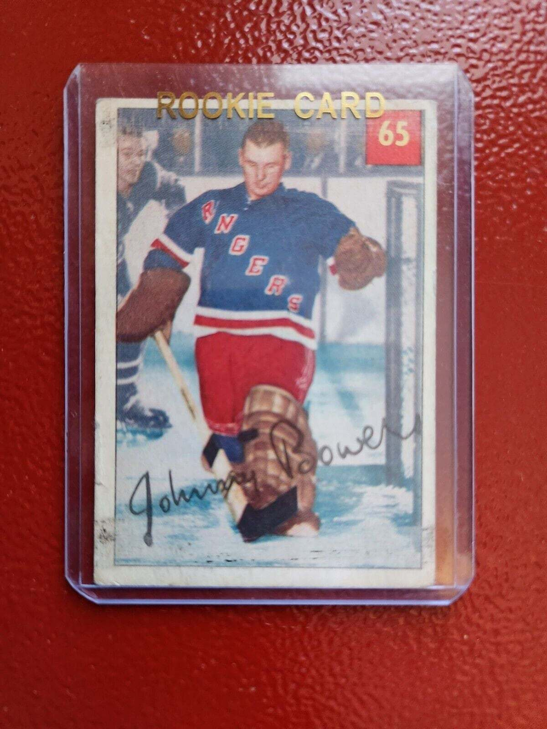 Johnny bower 1954-55 parkhurst #65 rookie- lucky premium card backThis fine exemple of a Johnny Bower rookie card is in very good condition.Features the lucky premium card back that was only available in Canada and in limited numbeChas Vintage ShopJohnny bower 1954-55 parkhurst #65 rookie- lucky premium card back