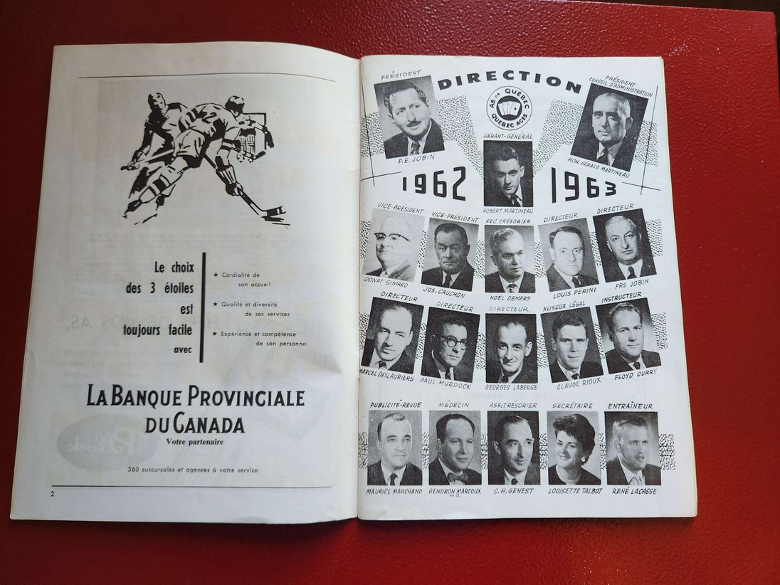 Quebec ace hockey club 1963 french program .vintage hockey memorabiliaQuebec Ace hockey club 1963 french program .Vintage hockey memorabilia HockeySports collectable hockey program from the 60'sAll original 1962-63 AHL Quebec Aces ProgChas Vintage Shopvintage hockey memorabilia hockey sports collectable hockey program