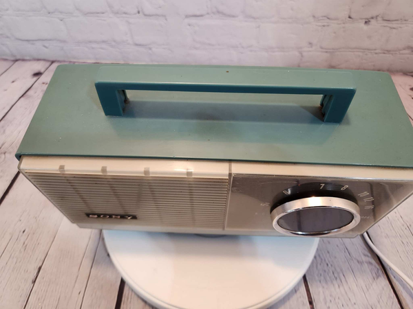 Sony portable vintage radio sony tr 6120 model rare blueSony portable vintage radio .Battery operated (4D cell batteries)Was made in Ireland in early 60'sNO major issue good condition but sold as is. Was not tested.PricedChas Vintage ShopSony portable vintage radio sony tr 6120 model rare blue