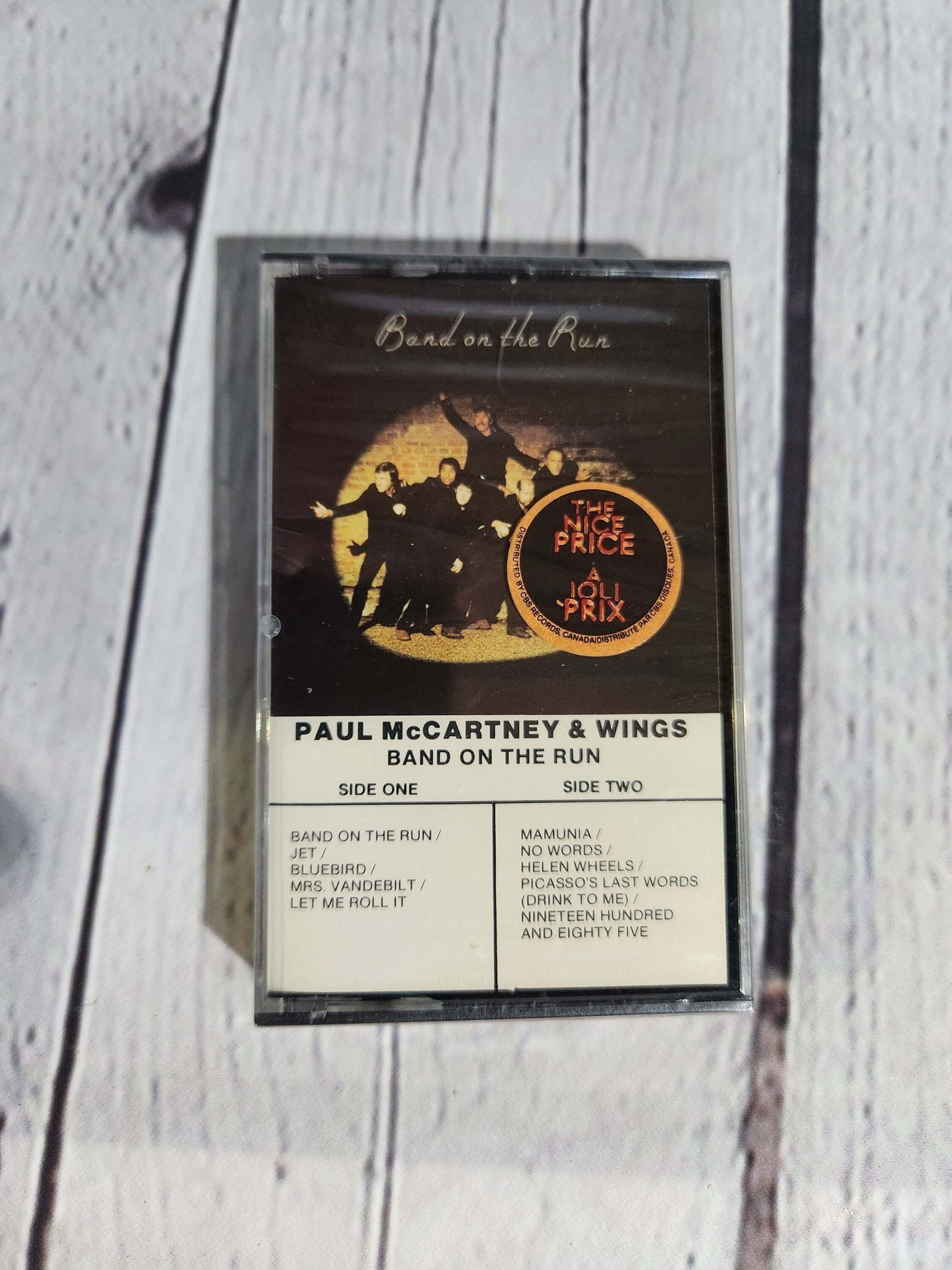 New and sealed paul mccartney and wings band on the run  cassette tapePaul McCartney and Wings Band on the run NEW SEALED tape cassette !1973 album Canadian pressingTrack list :
Band On The Run 5:12
Jet 4:09
Bluebird 3:23
Mrs. VandebilChas Vintage Shopsealed paul mccartney