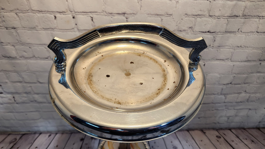 Mid century modern standing ashtray ashtray made in 50's  vintage chroMid century modern standing Ashtray made in the 50'smetal Vintage standing ashtray with 2 beautiful marble rings Art deco ashtrayThis ashtray has a very elegant shapChas Vintage Shop2 beatutiful marble rings art deco ashtray