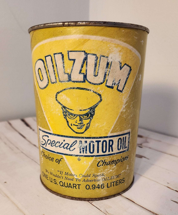 FULL can of Vintage Oilzum motor oil  1 quart VTG Oilzum collectable cFULL Vintage Oilzum Motor Oil 1 quart can from the 50's 05 60's FULL canThis original collectable comes in multi-color and features the brand Oilzum. Perfect for colChas Vintage ShopVintage Oilzum motor oil 1 quart VTG Oilzum collectable choice