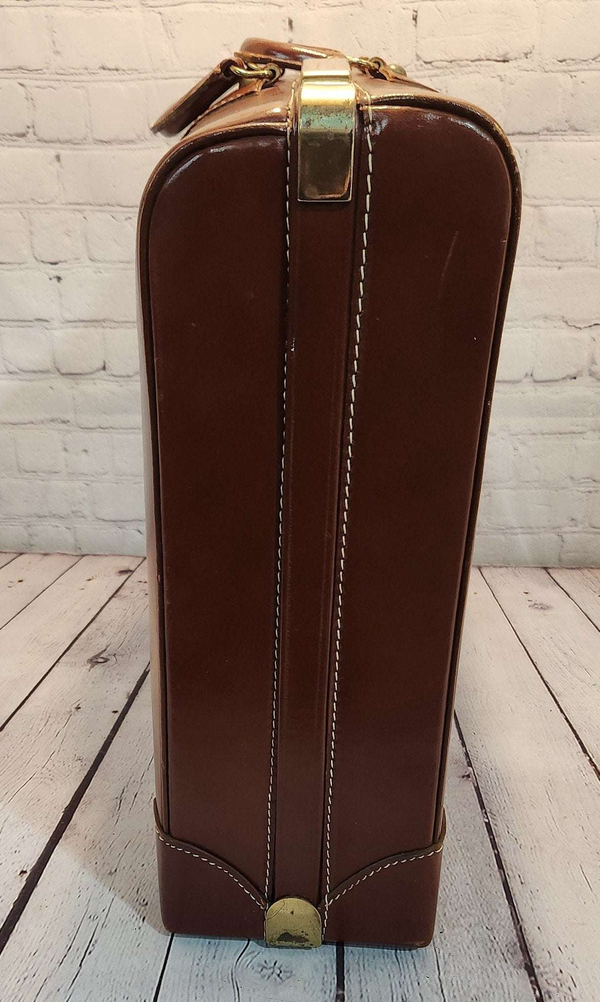 Vintage brown leather suitecase smaller  size vintage suitcase  mid ceVintage brown leather suitecase SMALLER size of a set of 3 vintage suitcases Mid Century suitecase with protective canvas. Canada Cowhide vintage suitcaseThis vintagChas Vintage ShopVintage brown leather suitecase smaller size vintage suitcase mid century suitecase / protective canvas