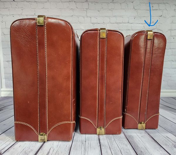 Vintage brown leather suitecase smaller  size vintage suitcase  mid ceVintage brown leather suitecase SMALLER size of a set of 3 vintage suitcases Mid Century suitecase with protective canvas. Canada Cowhide vintage suitcaseThis vintagChas Vintage ShopVintage brown leather suitecase smaller size vintage suitcase mid century suitecase / protective canvas