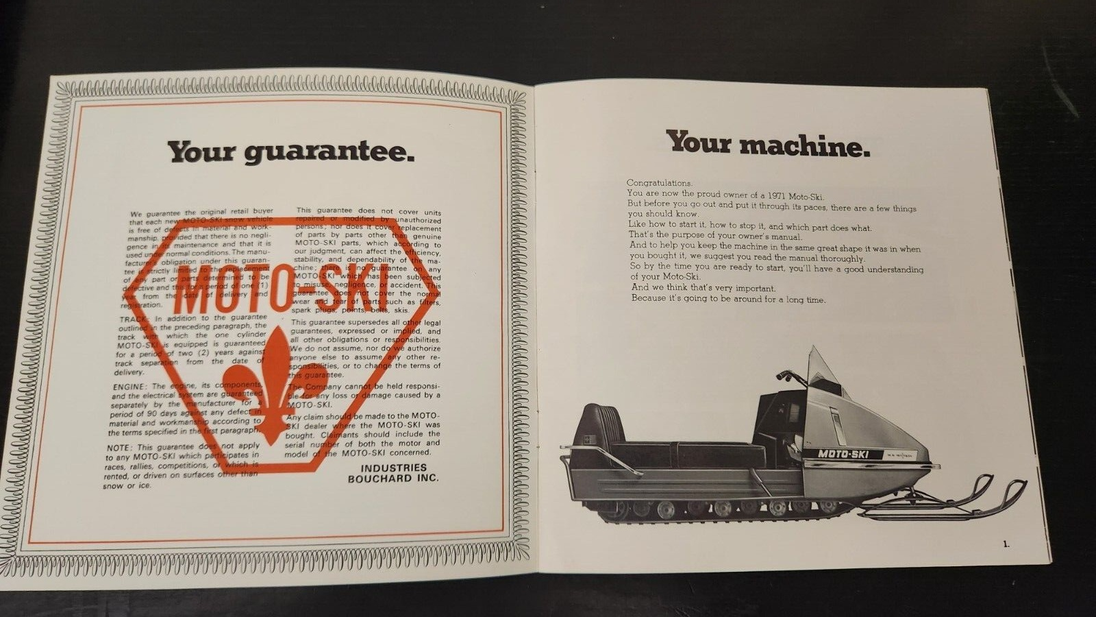 Your 1971 Moto Ski vintage snowmobile booklet  7,5 in X 7,5 in 13 pageGet your hands on this Moto SKI vintage snowmobile booklet from 1971! This 13-page booklet, measuring 7.5 inches by 7.5 inches, is a collector's item for any transpoChas Vintage Shop1971 Moto Ski vintage snowmobile booklet 7,5