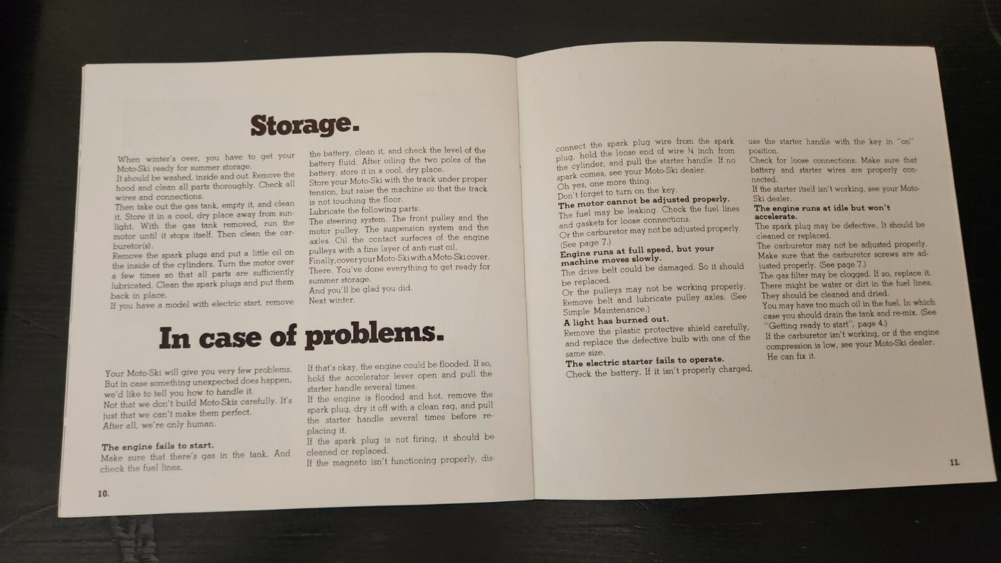 Your 1971 Moto Ski vintage snowmobile booklet  7,5 in X 7,5 in 13 pageGet your hands on this Moto SKI vintage snowmobile booklet from 1971! This 13-page booklet, measuring 7.5 inches by 7.5 inches, is a collector's item for any transpoChas Vintage Shop1971 Moto Ski vintage snowmobile booklet 7,5
